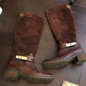 Brown Riding Boots with Buckle